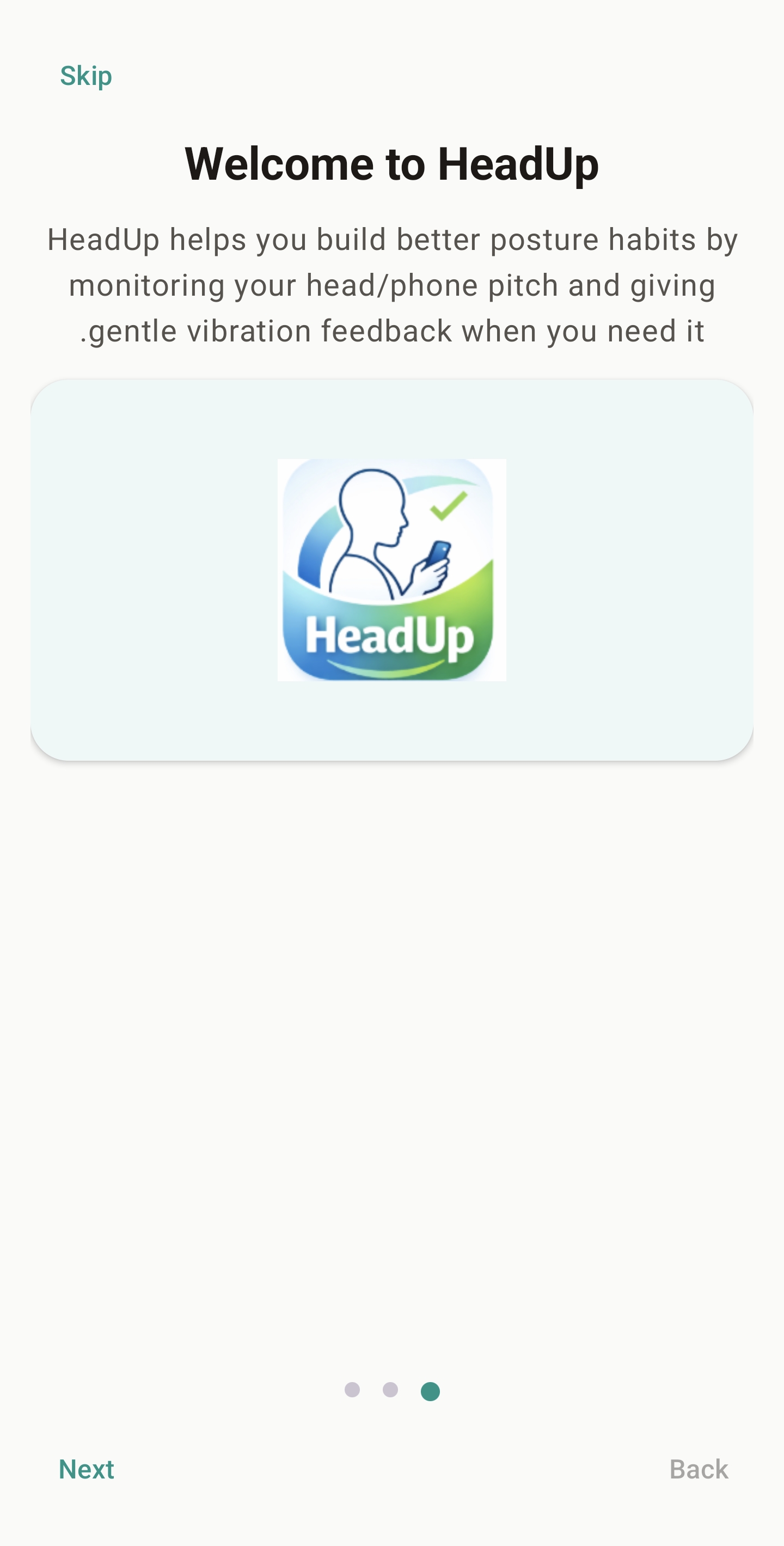 Home / onboarding screen